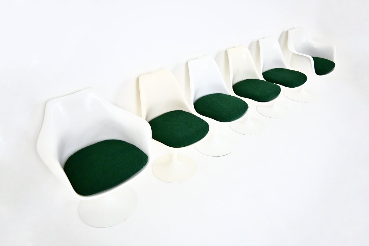 Ensemble De 6 Chaises Tulip Par Eero Saarinen Pour Knoll International, 1970s-photo-4