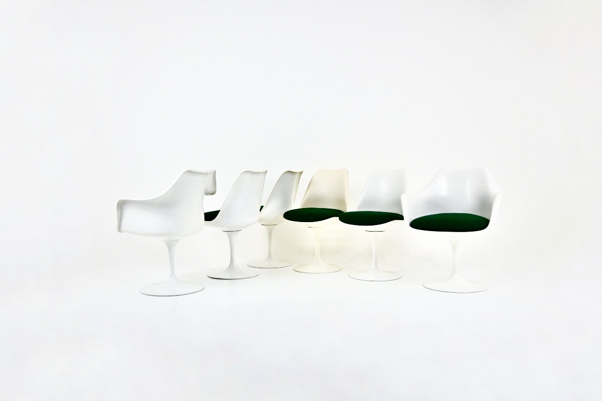 Ensemble De 6 Chaises Tulip Par Eero Saarinen Pour Knoll International, 1970s