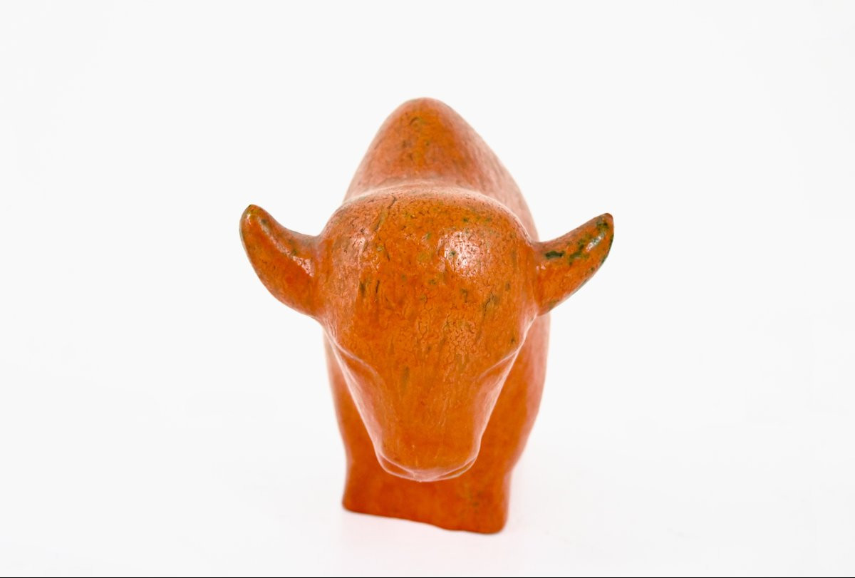Taureau en céramique de Kurt Tschörner pour Ruscha, 1960-photo-3