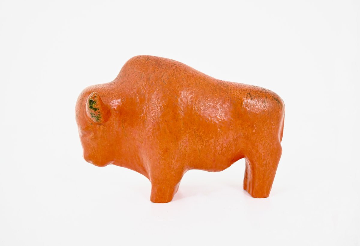 Taureau en céramique de Kurt Tschörner pour Ruscha, 1960-photo-3