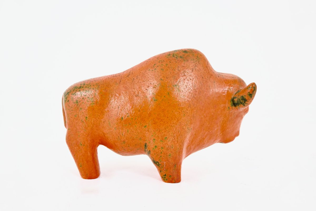 Taureau en céramique de Kurt Tschörner pour Ruscha, 1960-photo-5