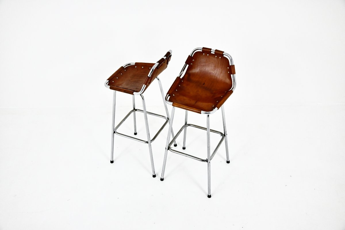 Set Of 2 Les Arcs Stools By Charlotte Perriand, 1960s-photo-1