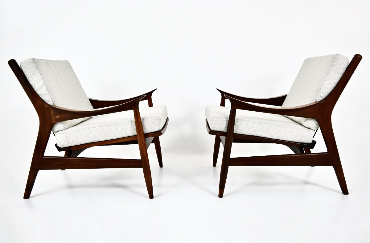 Pair Of Scandinavian Armchairs, 1960s -photo-3