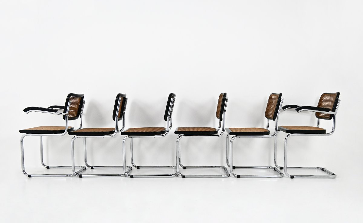 Set de 6 Chaises de salle à manger Style B32 par Marcel Breuer-photo-4