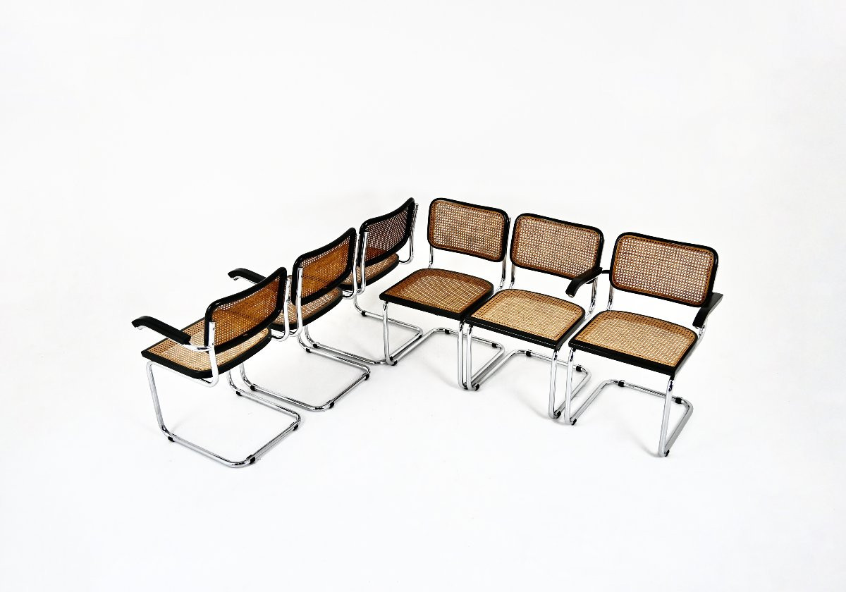 Set de 6 Chaises de salle à manger Style B32 par Marcel Breuer-photo-1
