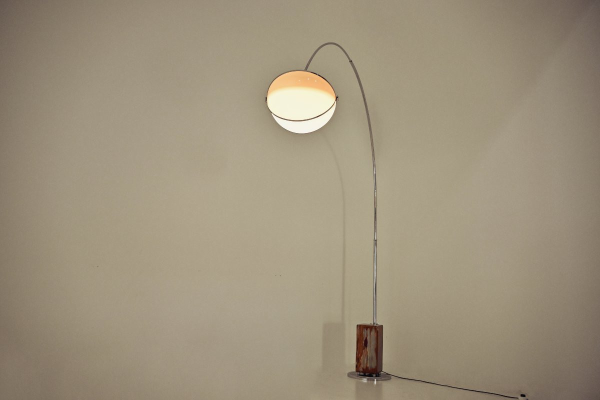 "pac-man" Arco Floor Lamp By Superstudio For Poltronova, 1970s-photo-4