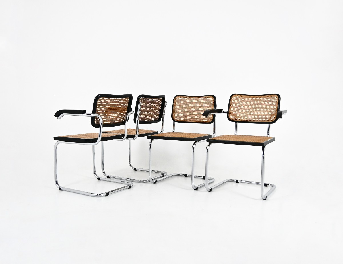 Set Of 4 B32 Style Dining Chairs By Marcel Breuer