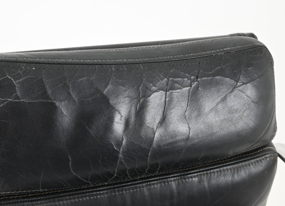 Fauteuil en cuir noir par Charles et Ray Eames pour Herman Miller, années 1970-photo-5