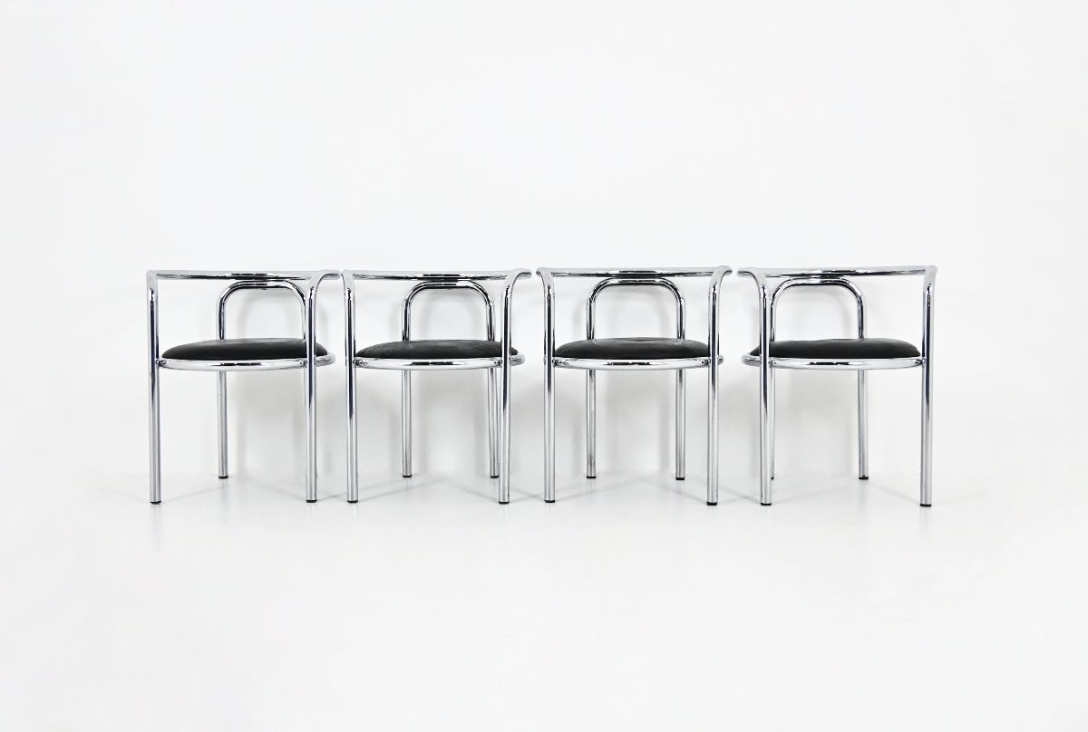 Set Of 4 “locus Solus” Chairs By Gae Aulenti For Poltronova, 1960s-photo-2