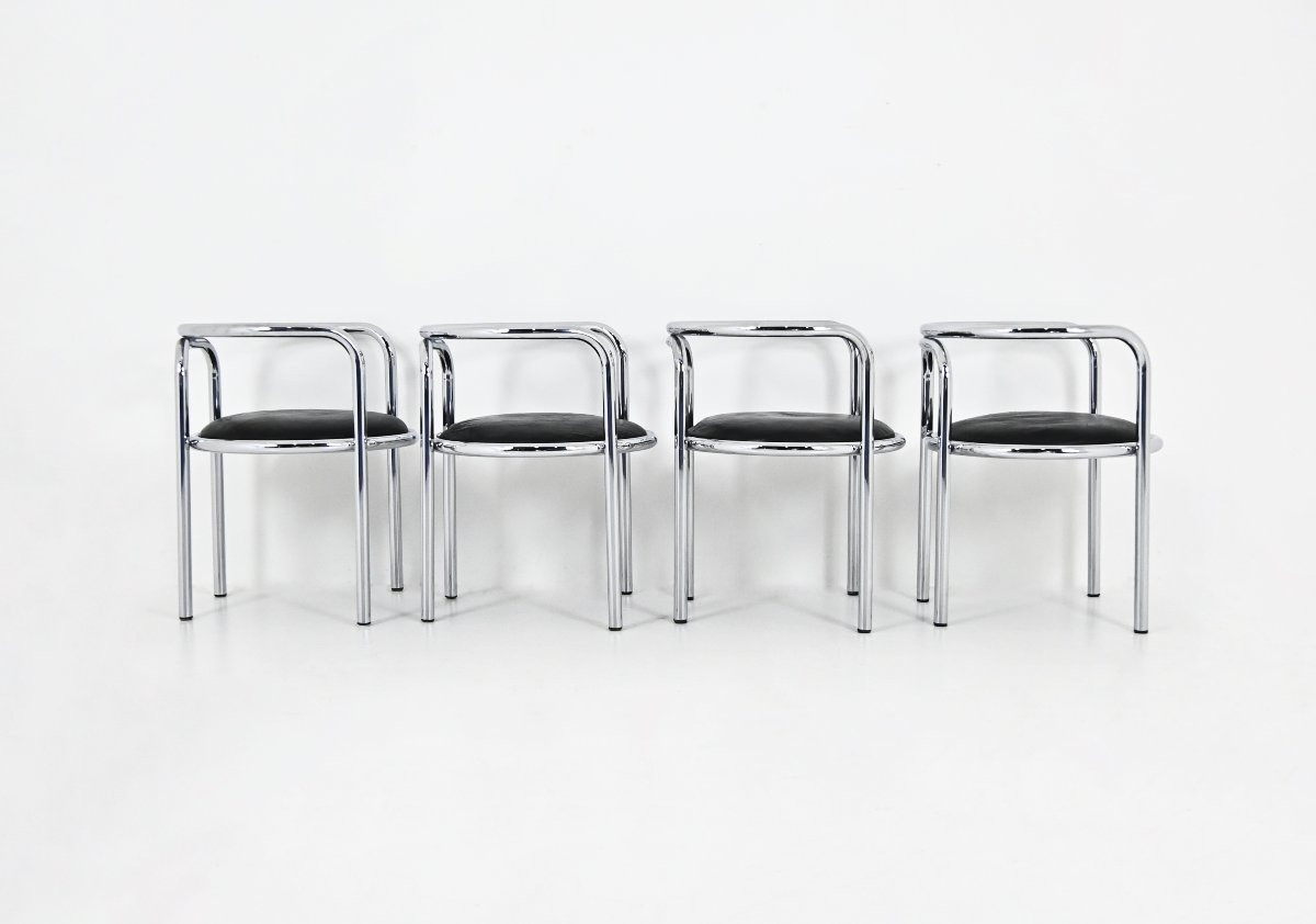 Set Of 4 “locus Solus” Chairs By Gae Aulenti For Poltronova, 1960s-photo-3