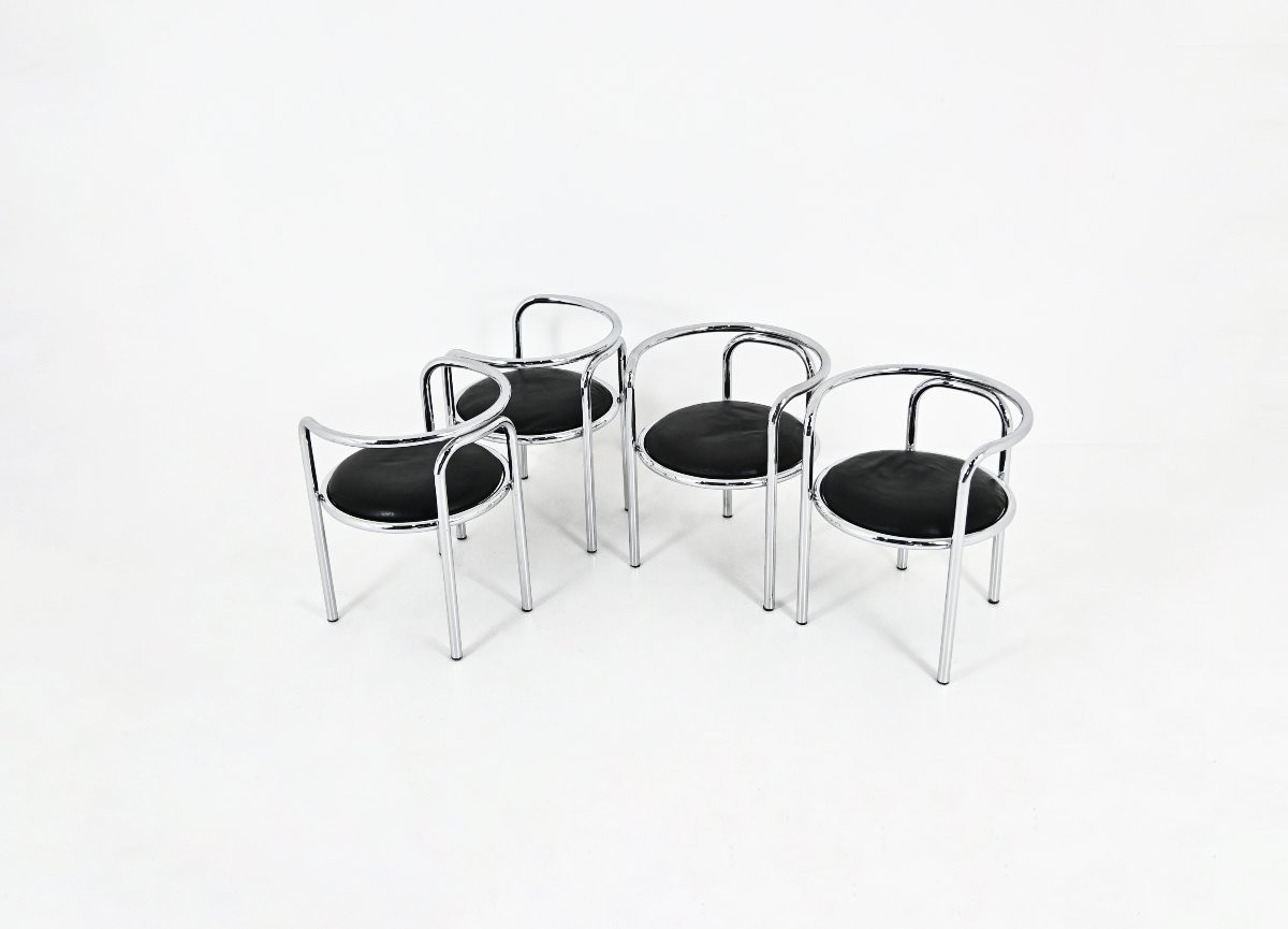 Set Of 4 “locus Solus” Chairs By Gae Aulenti For Poltronova, 1960s-photo-1