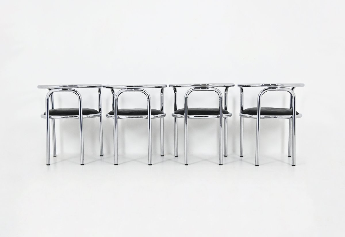 Set Of 4 “locus Solus” Chairs By Gae Aulenti For Poltronova, 1960s-photo-2