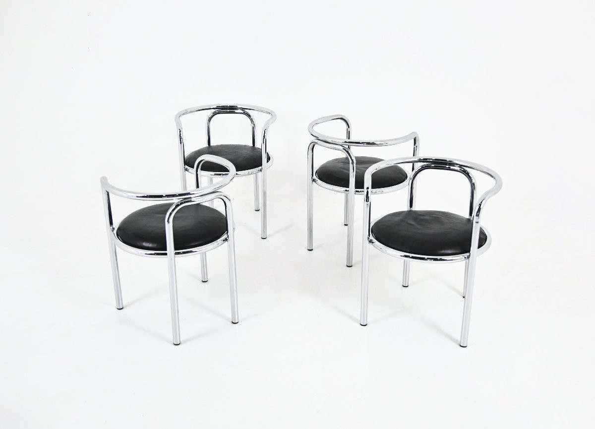 Set Of 4 “locus Solus” Chairs By Gae Aulenti For Poltronova, 1960s-photo-3