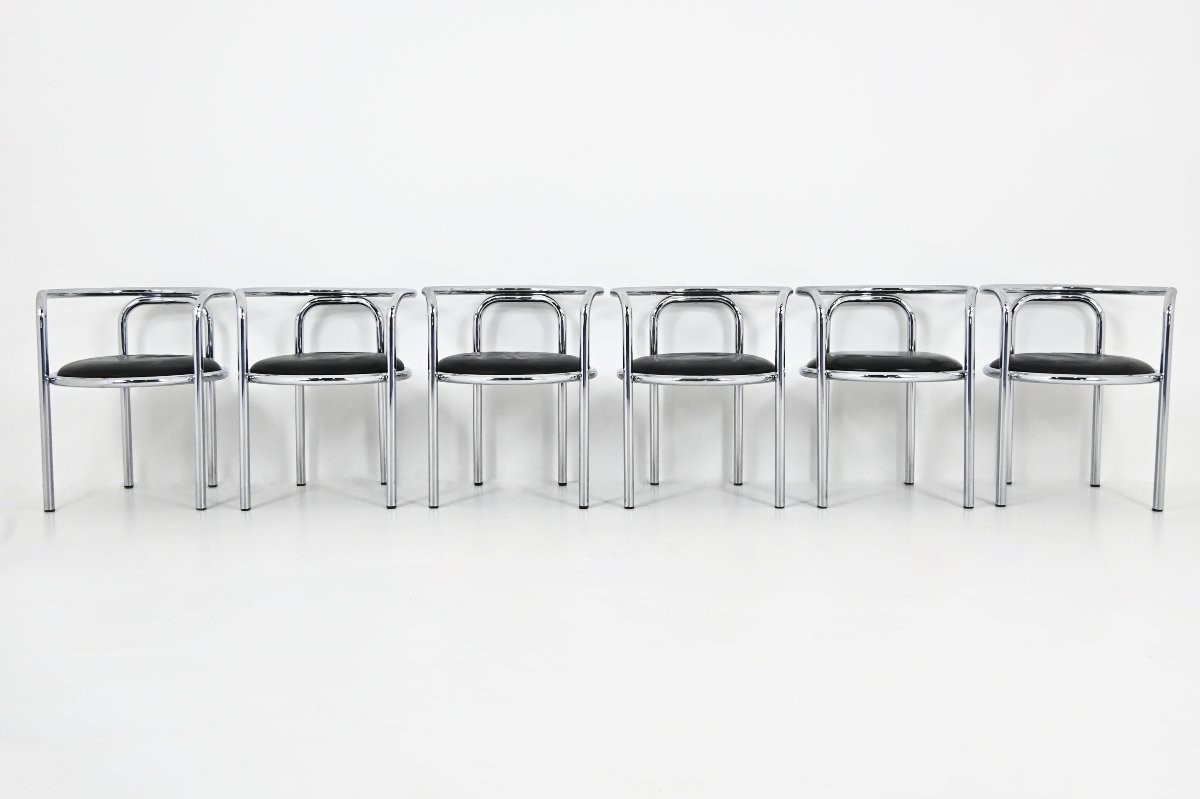 Set Of 6 “locus Solus” Chairs By Gae Aulenti For Poltronova, 1960s-photo-2