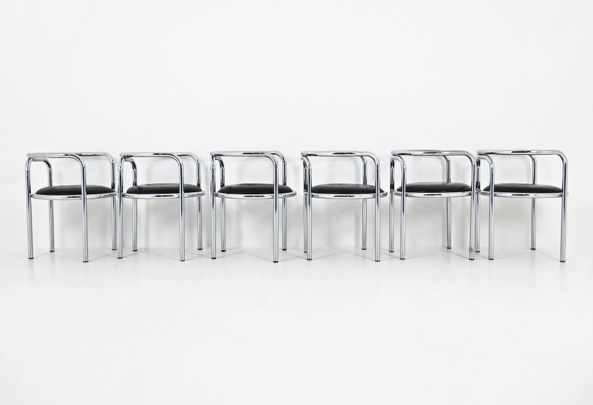 Set Of 6 “locus Solus” Chairs By Gae Aulenti For Poltronova, 1960s-photo-3