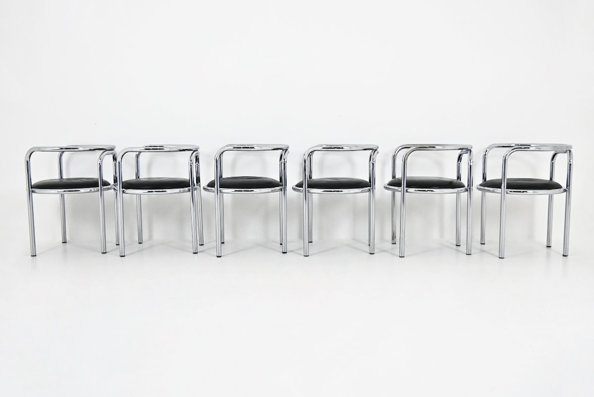 Set Of 6 “locus Solus” Chairs By Gae Aulenti For Poltronova, 1960s-photo-4