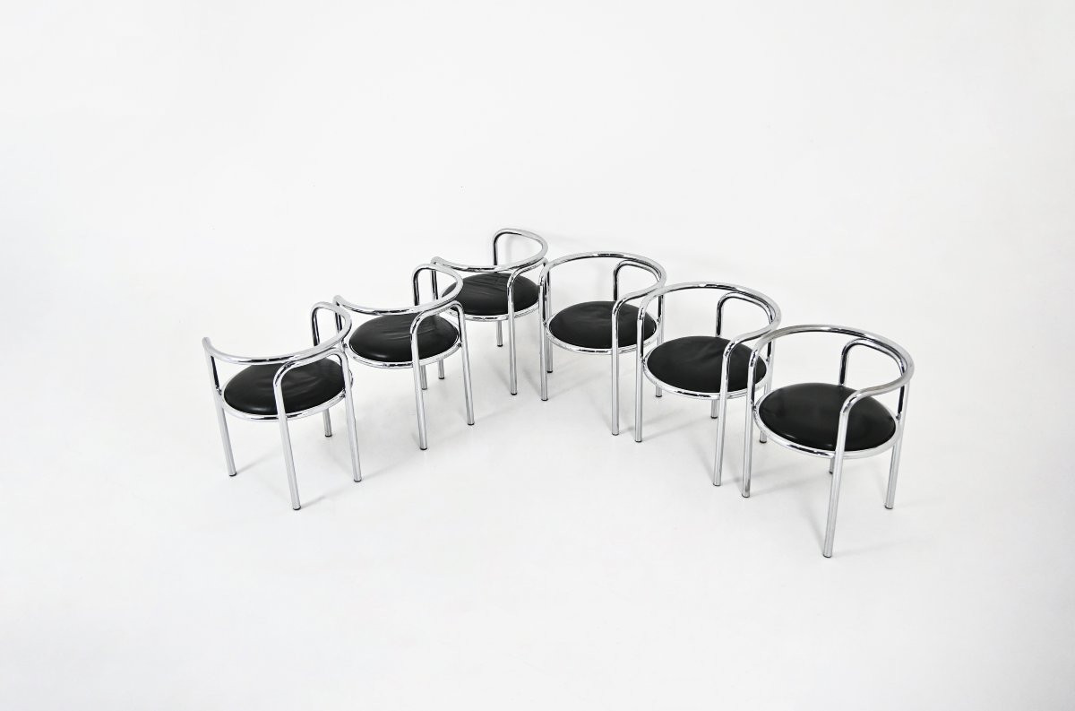 Set Of 6 “locus Solus” Chairs By Gae Aulenti For Poltronova, 1960s-photo-2