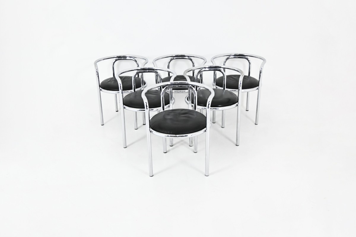 Set Of 6 “locus Solus” Chairs By Gae Aulenti For Poltronova, 1960s
