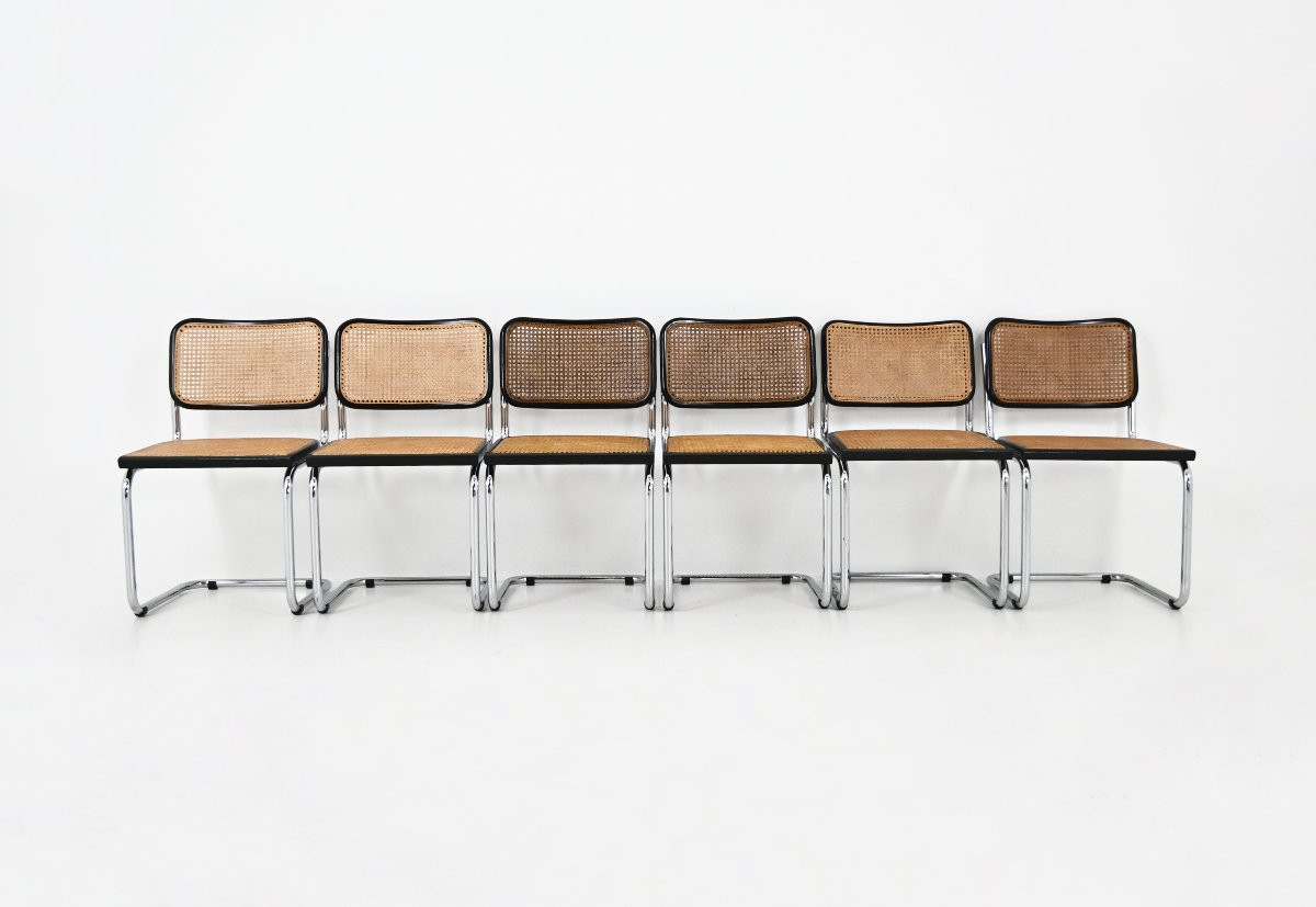 Set Of 6 B32 Style Dining Chairs By Marcel Breuer-photo-2