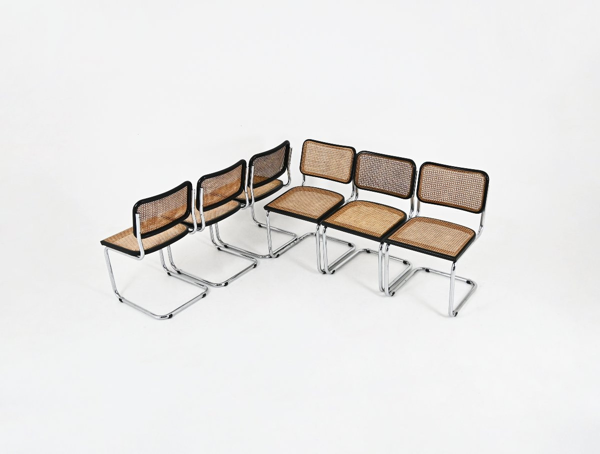 Set Of 6 B32 Style Dining Chairs By Marcel Breuer-photo-1