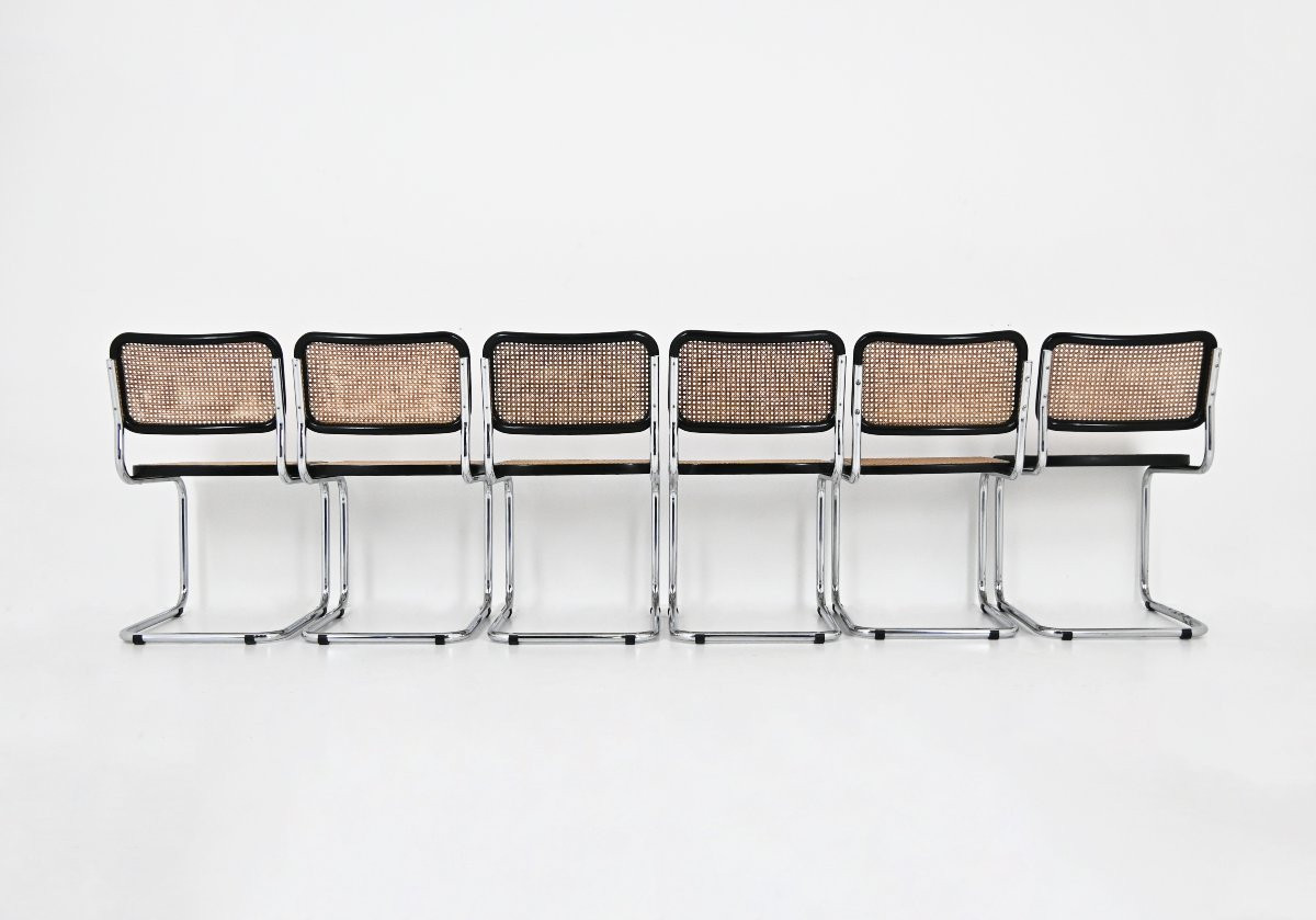 Set Of 6 B32 Style Dining Chairs By Marcel Breuer-photo-2