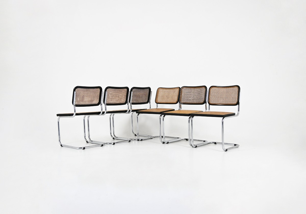 Set Of 6 B32 Style Dining Chairs By Marcel Breuer