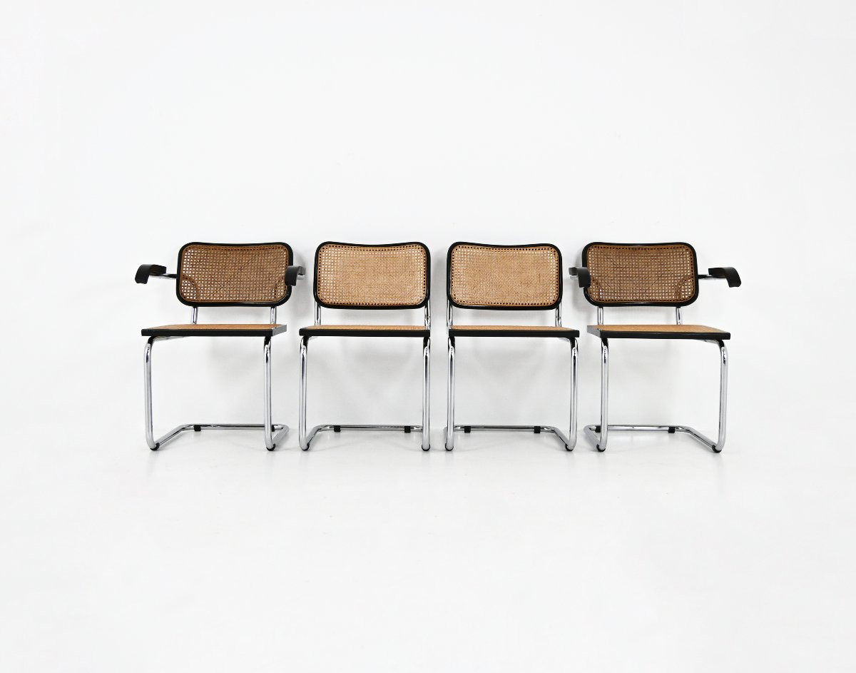 Set de 4 Chaises Style B32 par Marcel Breuer-photo-2