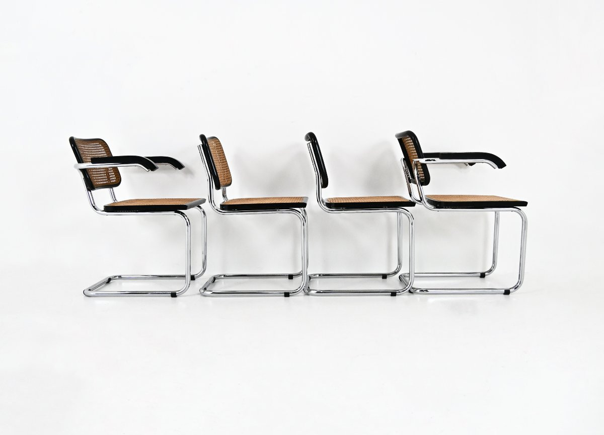 Set de 4 Chaises Style B32 par Marcel Breuer-photo-3