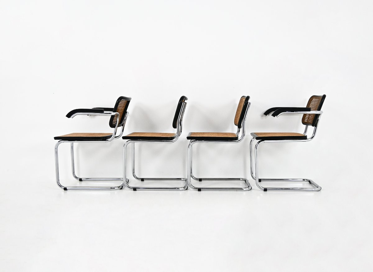Set de 4 Chaises Style B32 par Marcel Breuer-photo-4