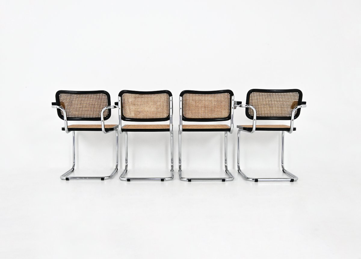 Set de 4 Chaises Style B32 par Marcel Breuer-photo-2