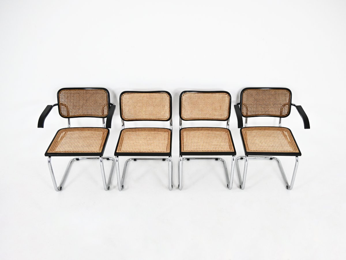 Set de 4 Chaises Style B32 par Marcel Breuer-photo-3