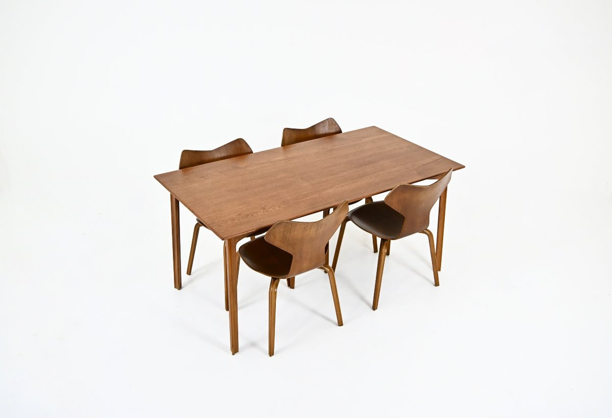 Dining Room Set By Arne Jacobsen For Fritz Hansen, 1950s-photo-2