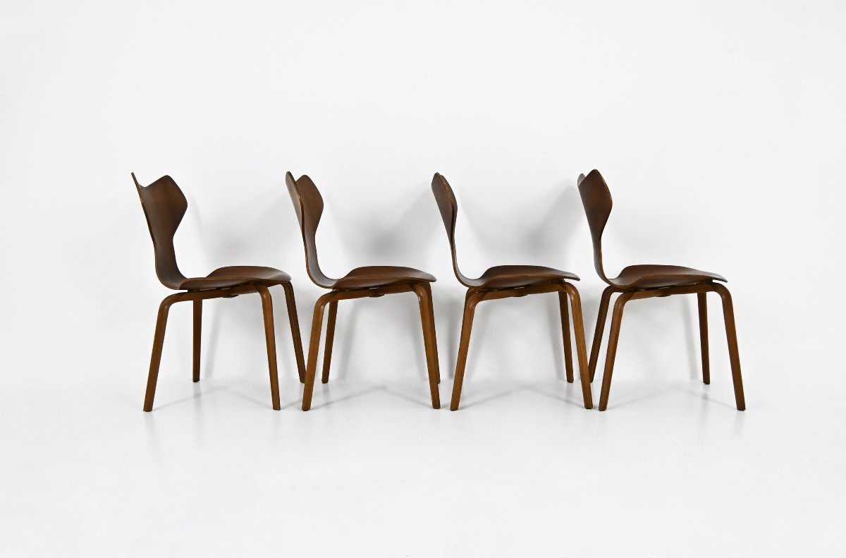 Dining Room Set By Arne Jacobsen For Fritz Hansen, 1950s-photo-3