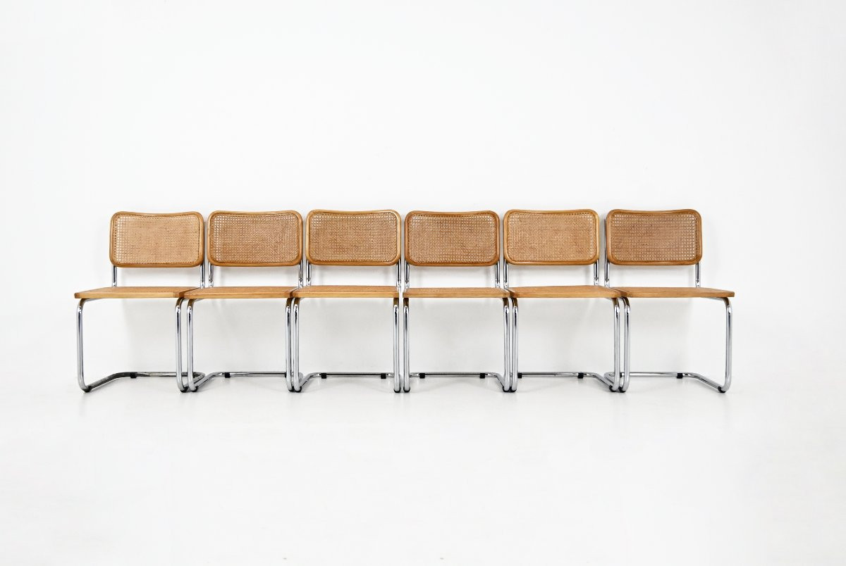 Set Of 6 B32 Style Chairs By Marcel Breuer-photo-2