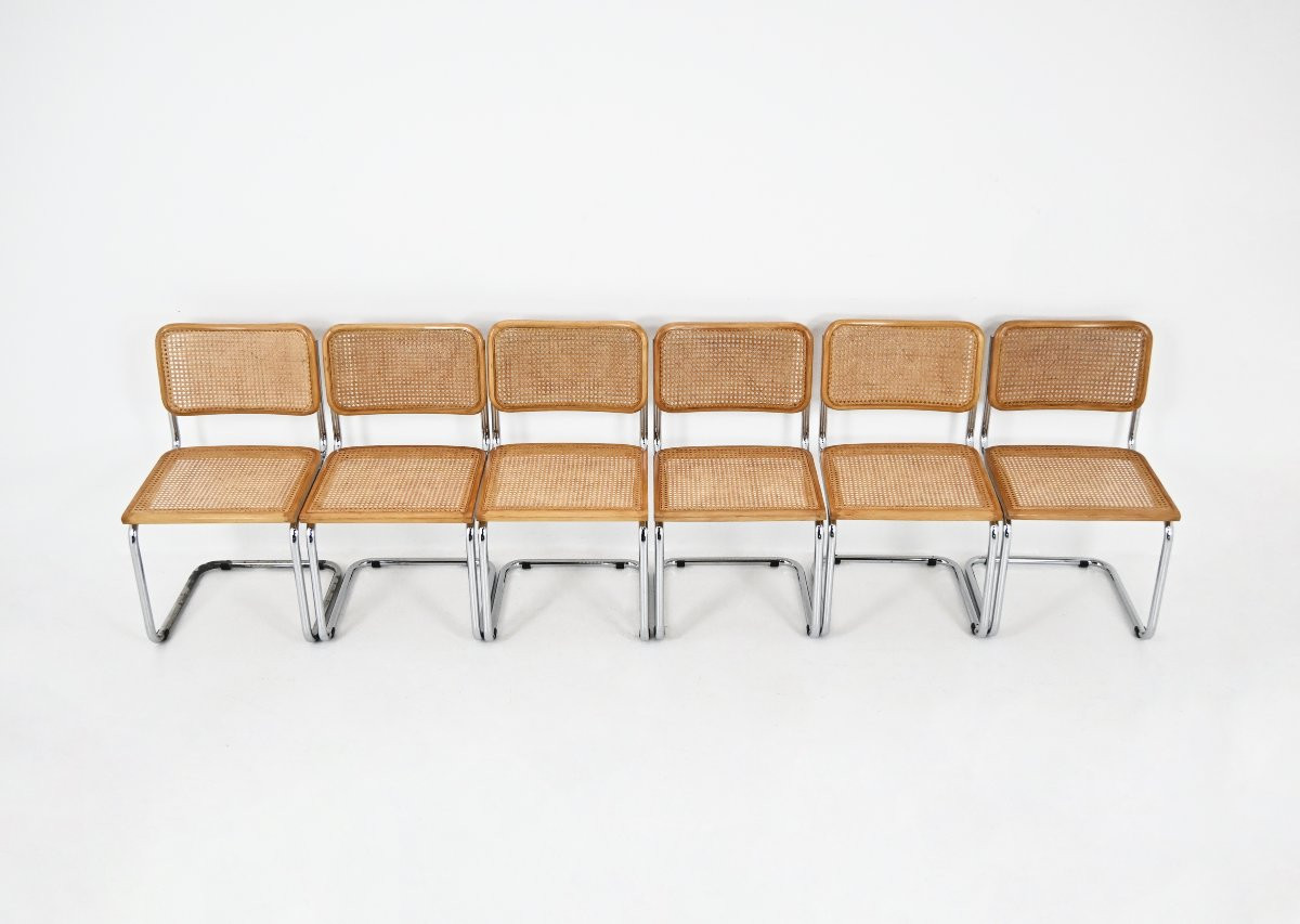 Set Of 6 B32 Style Chairs By Marcel Breuer-photo-3