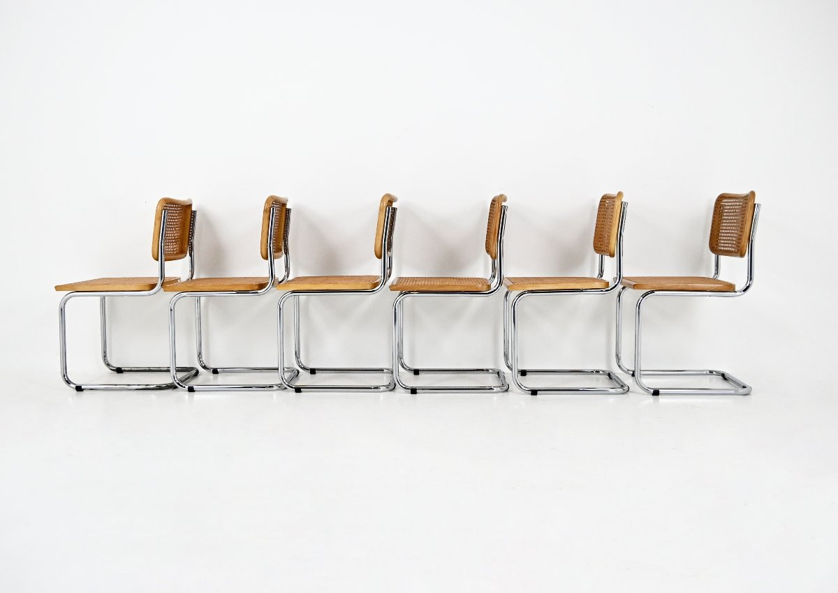 Set Of 6 B32 Style Chairs By Marcel Breuer-photo-2