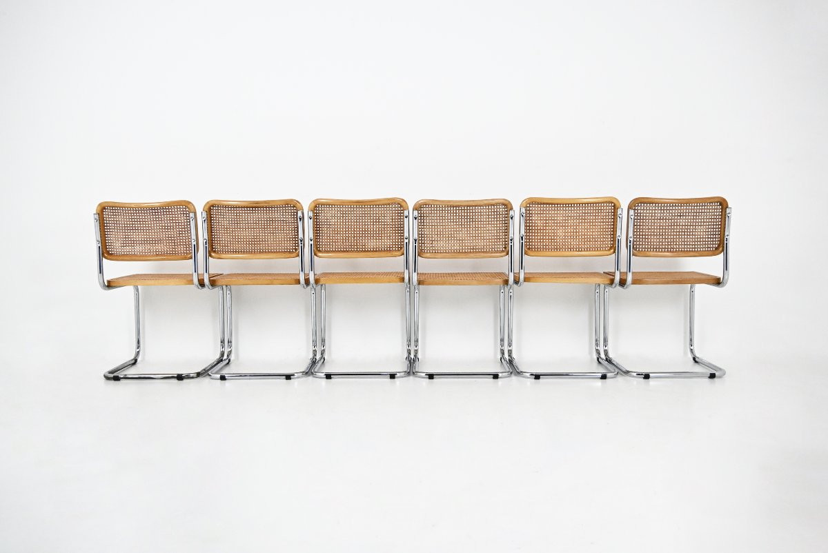 Set Of 6 B32 Style Chairs By Marcel Breuer-photo-3