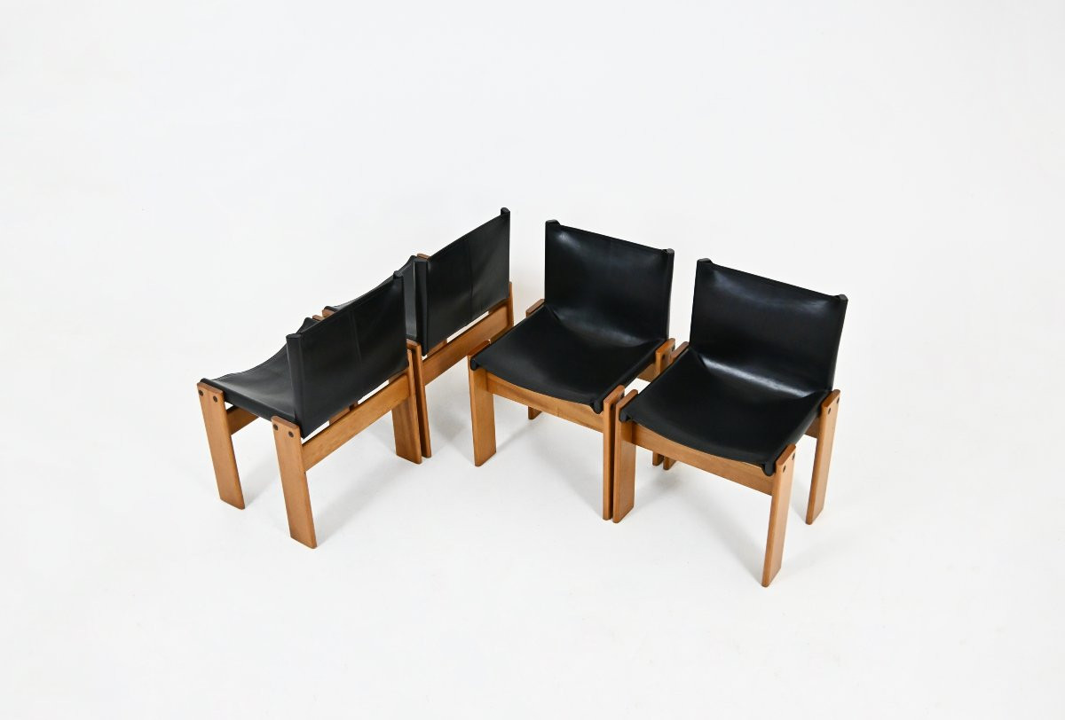 Ensemble de 4 Chaises Monk par Afra & Tobia Scarpa pour Molteni, années 1970-photo-1