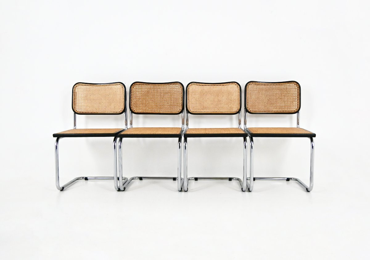 Set Of 4 B32 Style Dining Chairs By Marcel Breuer-photo-2
