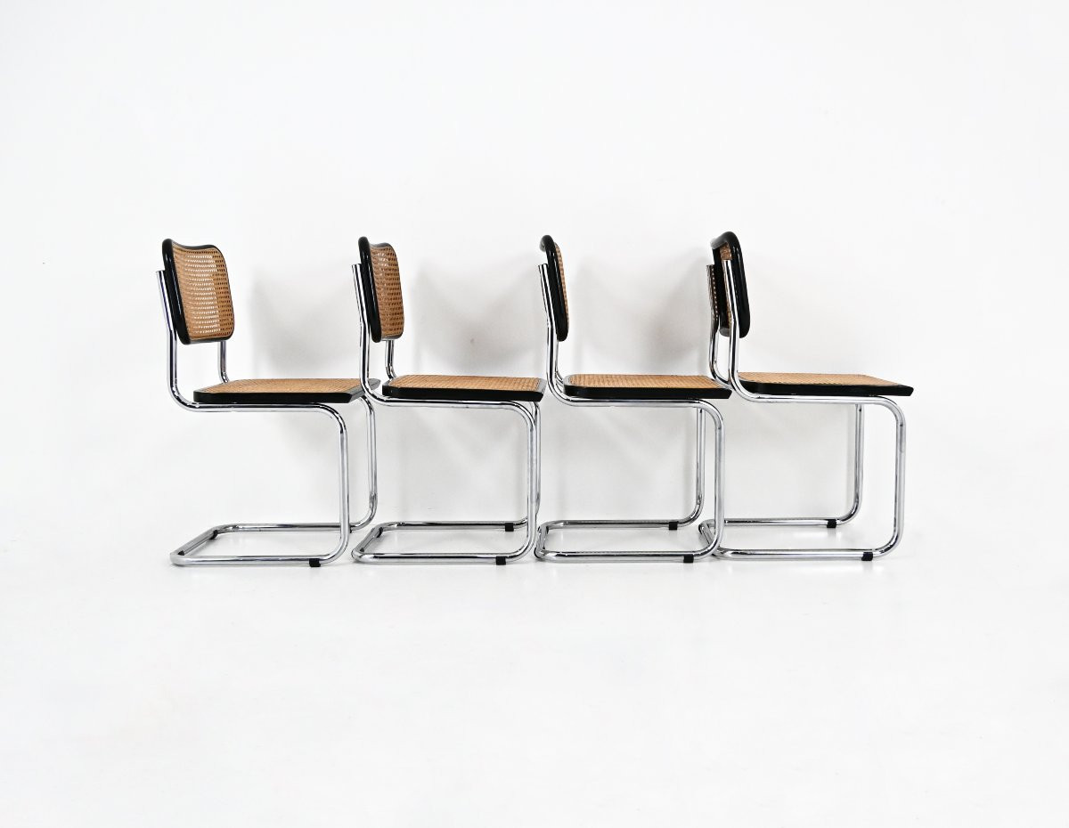 Set Of 4 B32 Style Dining Chairs By Marcel Breuer-photo-3