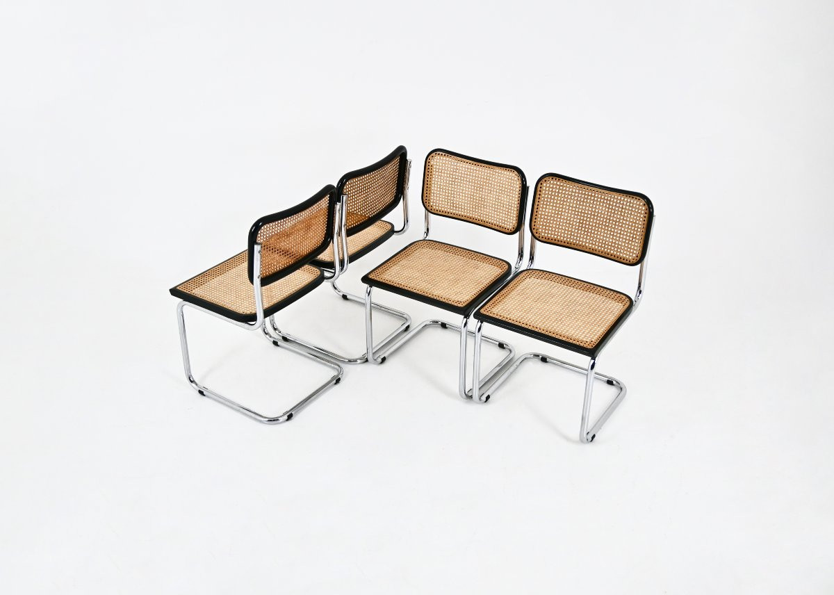 Set Of 4 B32 Style Dining Chairs By Marcel Breuer-photo-1
