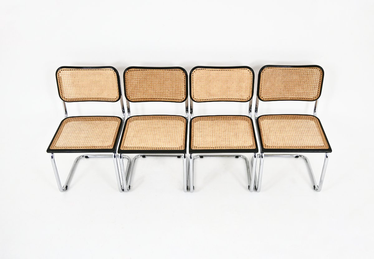 Set Of 4 B32 Style Dining Chairs By Marcel Breuer-photo-2