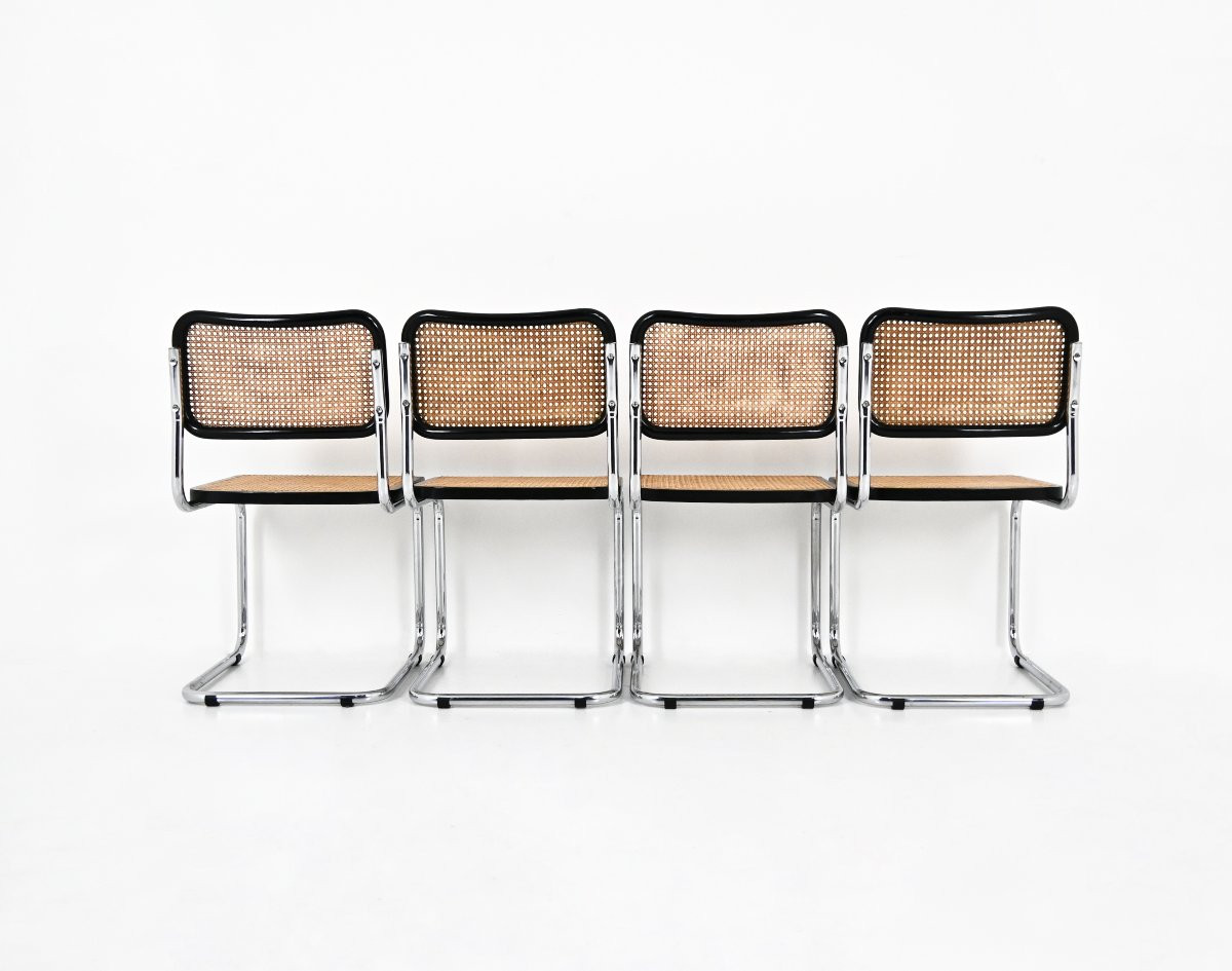 Set Of 4 B32 Style Dining Chairs By Marcel Breuer-photo-3