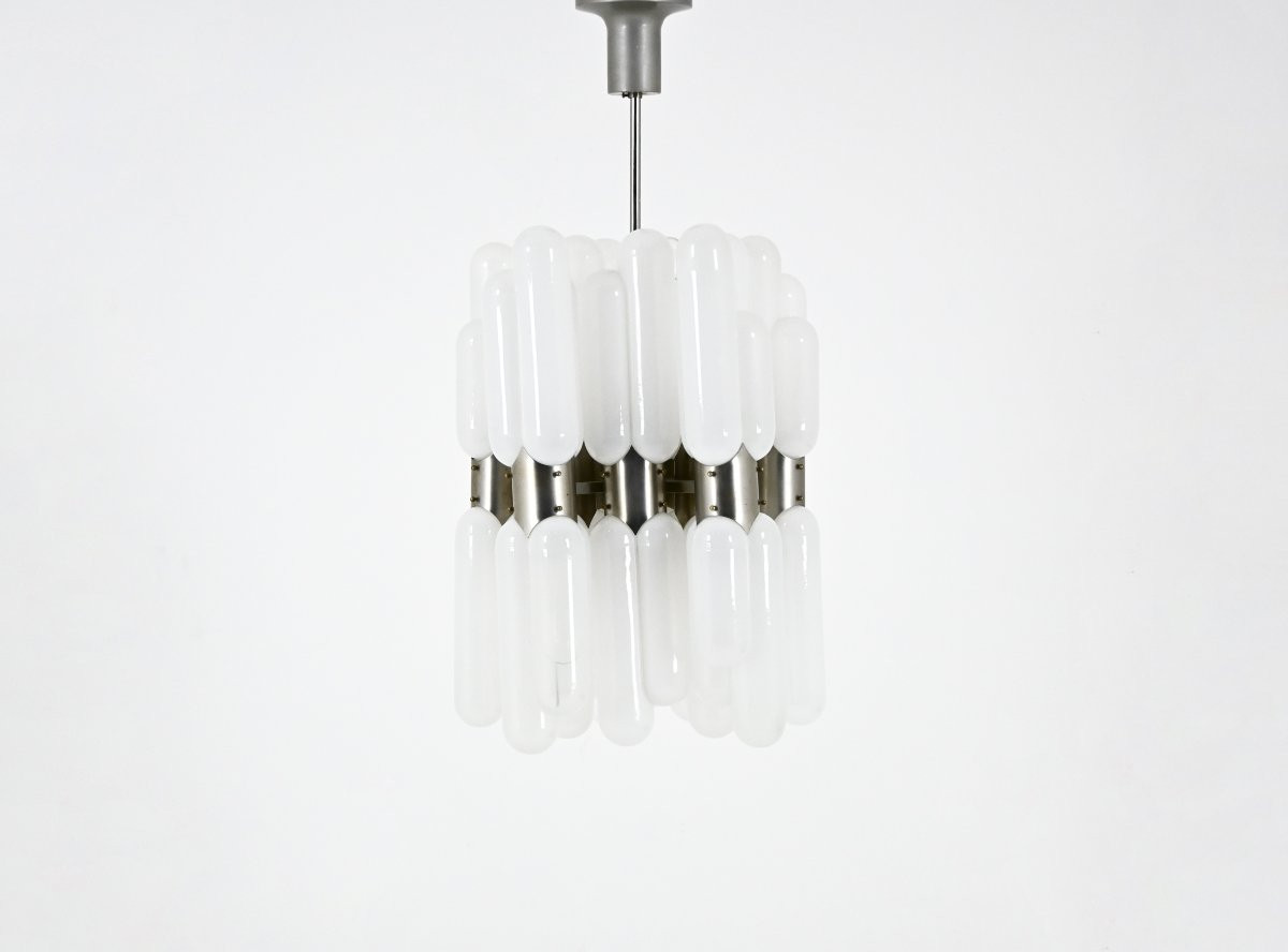“torpedo” Chandelier By Carlo Nason For Mazzega, 1960s-photo-2