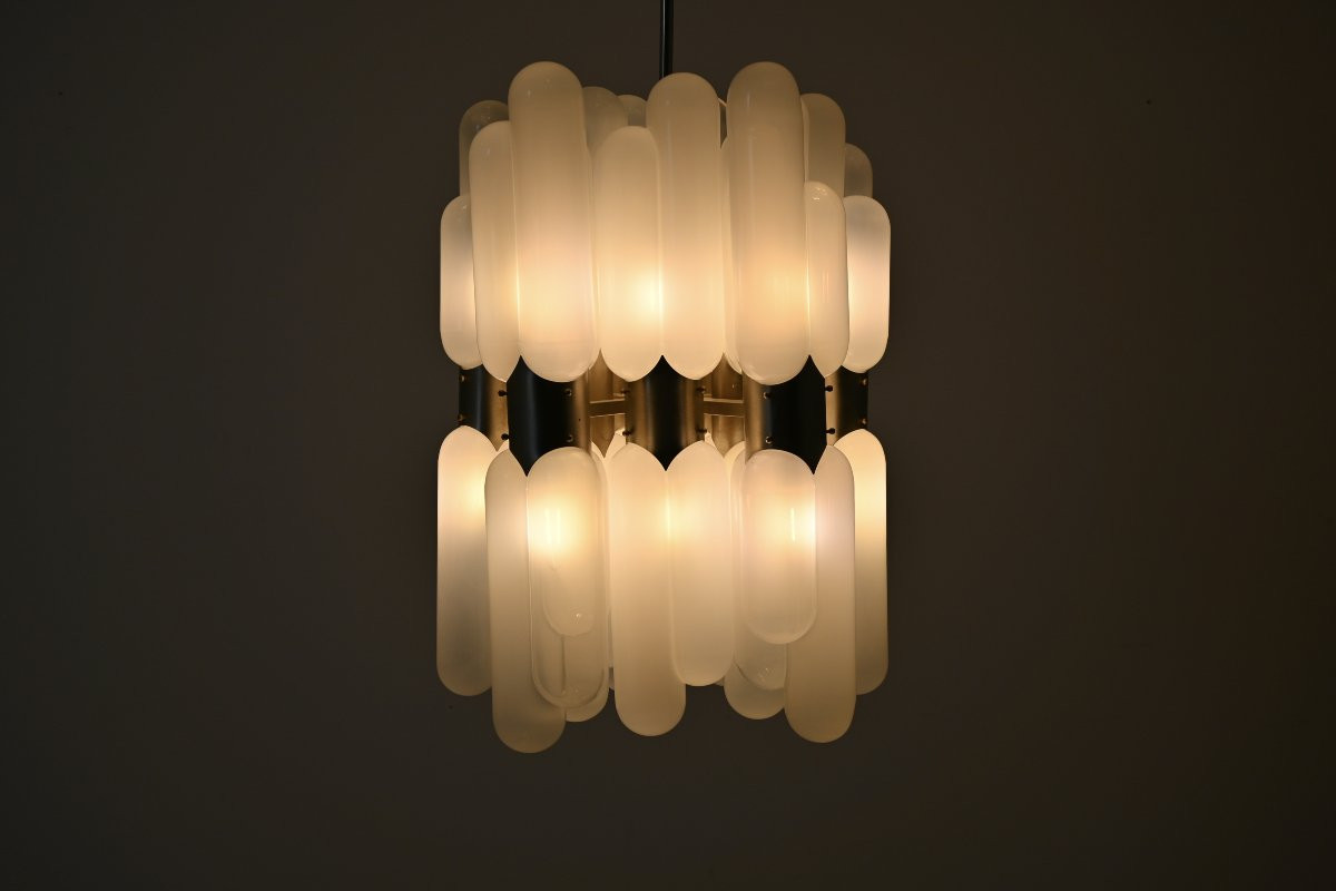 “torpedo” Chandelier By Carlo Nason For Mazzega, 1960s-photo-3