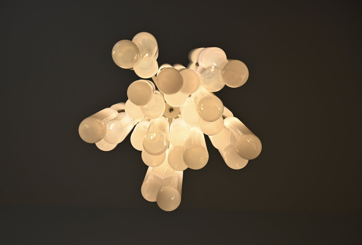 “torpedo” Chandelier By Carlo Nason For Mazzega, 1960s-photo-1