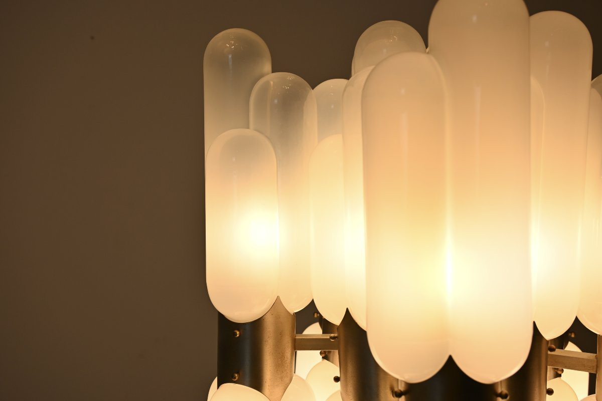 “torpedo” Chandelier By Carlo Nason For Mazzega, 1960s-photo-5