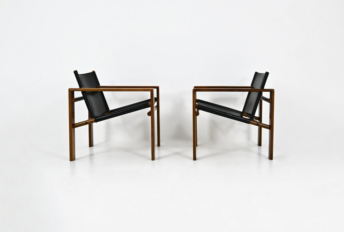 Pair Of “laser” Armchairs By Tarcisio Colzani For Mobil Girgi, 1970s-photo-3