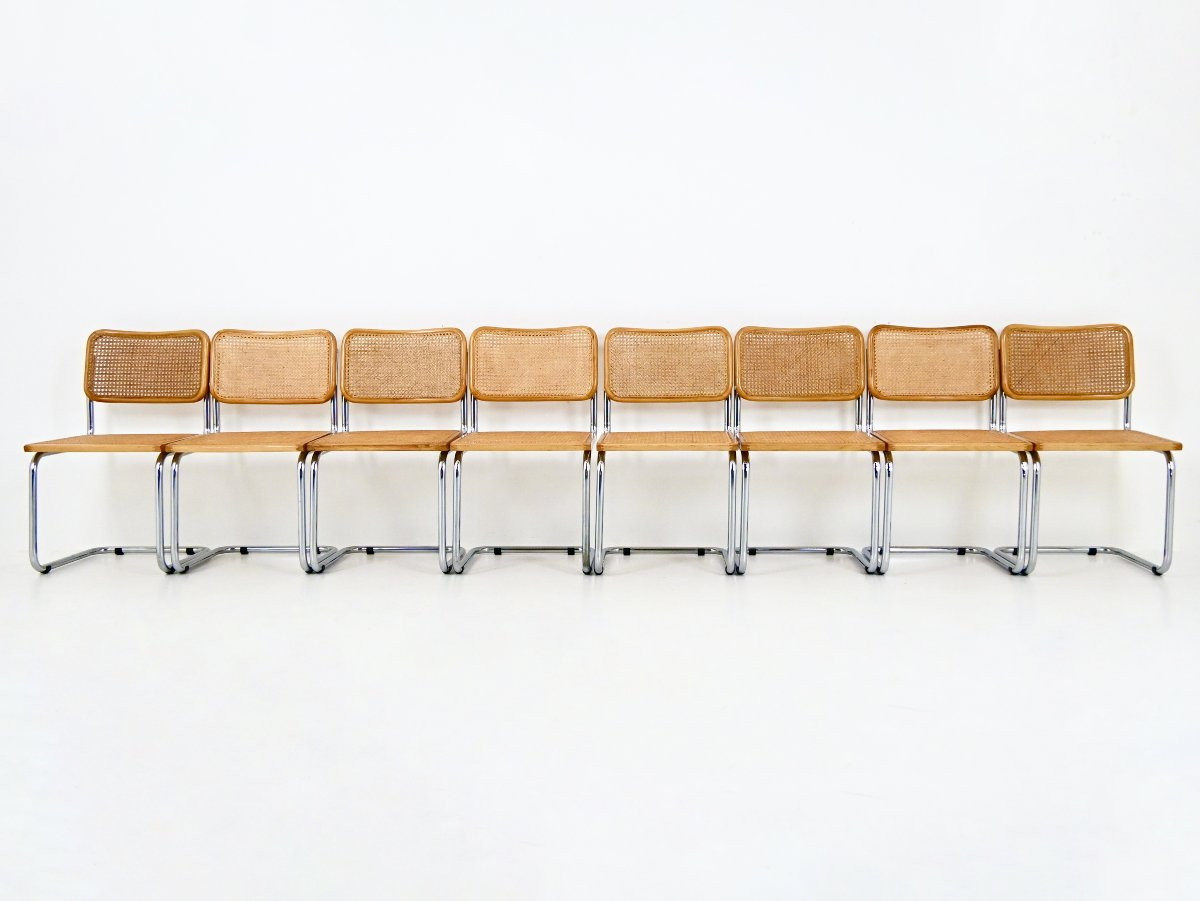Ensemble de 8 Chaises de salle à manger Style B32 par Marcel Breuer-photo-2