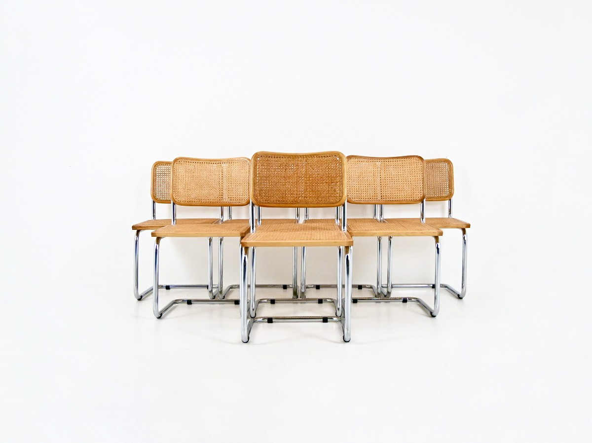 Ensemble de 8 Chaises de salle à manger Style B32 par Marcel Breuer